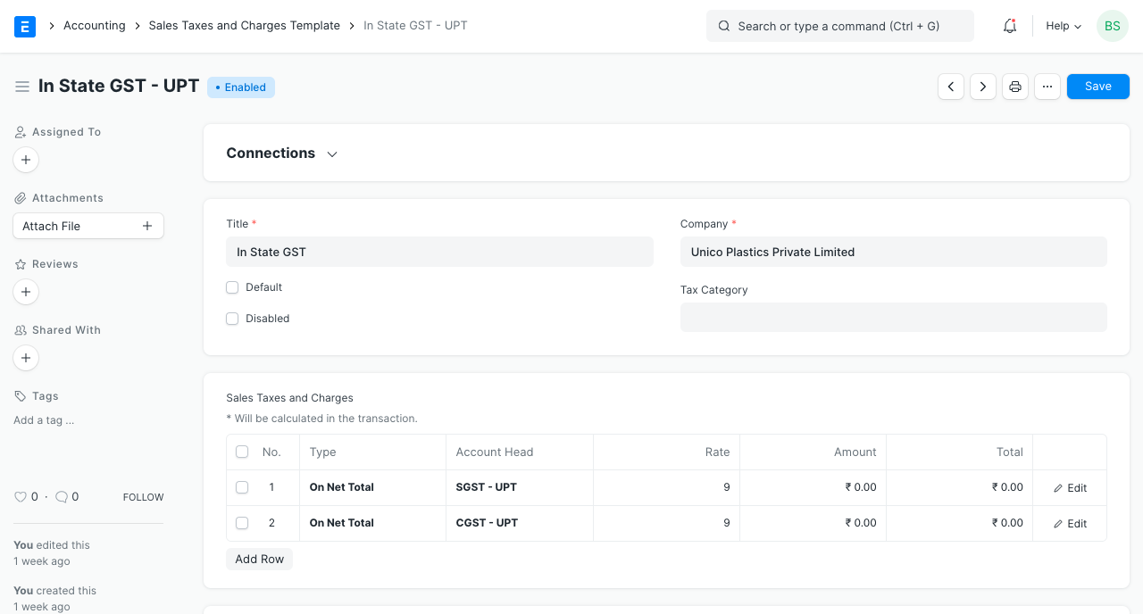 GST Tax Template